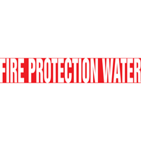 "Fire Protection Water" Pipe Marker, Self-Adhesive, 1-1/2" H x 8" W, White on Red - Accuform NMC RPK323SSB