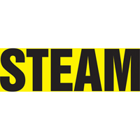 "Steam" Pipe Markers, Self-Adhesive, 2-1/2" H x 12" W, Black on Yellow - Accuform NMC RPK667SSD