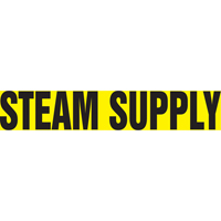 "Steam Supply" Pipe Markers, Self-Adhesive, 2-1/2" H x 12" W, Black on Yellow - Accuform NMC RPK671SSD
