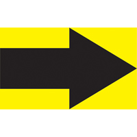 Arrow Pipe Markers, Self-Adhesive, 1-1/2" H x 8" W, Black on Yellow - Accuform NMC RPK763SSB