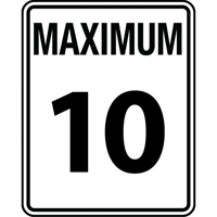 Panneau de vitesse maximale autoris&eacute;e  Maximum 10 , 24" x 30", Aluminium, Bilingue - Accuform NMC FRR20410RA