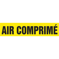 "Air Comprim&eacute;" Pipe Markers, Self-Adhesive, 2-1/2" H x 12" W, Black on Yellow - Accuform NMC CRPK225SSD