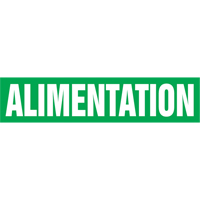 Marqueurs de tuyau "Alimentation", Autocollant, 2-1/2" h x 12" la, Blanc/vert - Accuform NMC CRPK691SSD