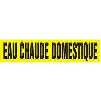 Marqueur de tuyau "Eau Chaude Domestique", Autocollant, 1-1/2" h x 8" la, Noir sur jaune - Accuform NMC CRPK277SSB