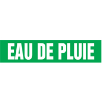 Marqueur de tuyau "Eau de Pluie", Autocollant, 4" h x 24" la, Blanc/vert - Accuform NMC CRPK595SSH