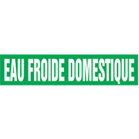 Marqueurs de tuyau "Eau Froide Domestique", Autocollant, 2-1/2" h x 12" la, Blanc/vert - Accuform NMC CRPK271SSD