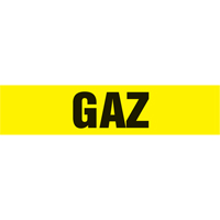 "Gaz" Pipe Marker, Self-Adhesive, 1-1/2" H x 8" W, Black on Yellow - Accuform NMC CRPK345SSB