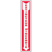 Enseigne  Extincteur d'incendie , 4" x 18", Vinyle, Français avec pictogramme - Accuform NMC FRMFXG545VS