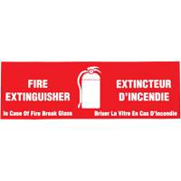 "Fire Extinguisher / Extincteur d'incendie" Label, 2" x 6", Vinyl, Bilingual with Pictogram - Nosredna BL-106