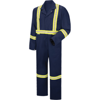 Enhanced Visibility Coveralls, Men's, Navy Blue, Size 44 - Red Kap CT5CNV-RG-44
