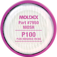 Particulate Filter Disk, Particulate Filter/Particulate Filter with Nuisance Vapour Relief, N95 Filter/Organic Vapour/Acid Gas/P100/P100 Filter/R95 Filter - Moldex 7950
