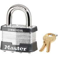 Cadenas lamin&eacute;, Argent, Cl&eacute;s identiques, Acier lamin&eacute;, Largeur de 2" - Master Lock 5KA KEY #A383