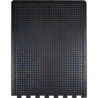 Tapis antifatigue en d&ocirc;me, &agrave; bulles, 3' x 4' x 1/2", Noir, Caoutchouc - Produits de sécurité Zenith 