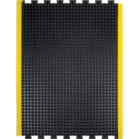 Tapis antifatigue en d&ocirc;me, &agrave; bulles, 3' x 4' x 1/2", Noir, Caoutchouc - Produits de sécurité Zenith 