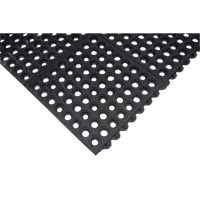 Tapis modulaire antifatigue, Nid d'abeilles, 3' x 3' x 1/2", Noir, Caoutchouc naturel - Produits de sécurité Zenith 