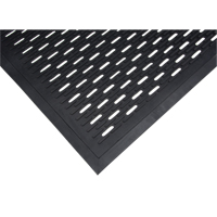 Low-Profile Matting, Rubber, Scraper Type, Slotted Pattern, 3' x 5', Black - Zenith Safety Products 