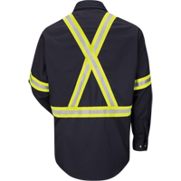 Chemise de travail avec bordure r&eacute;fl&eacute;chissante, Coton/nylon, 3T-Grand, Bleu marin - Bulwark SLUCNV-RG-3XL