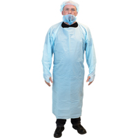 Coat Aprons, Polyethylene, Blue, 35" W x 45" L -  CPE-LG-PE