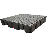 Palette emboîtable sans drain pour contr&ocirc;le des d&eacute;versements, Capacit&eacute; de d&eacute;versement 66 gal. US, 49" x 49" x 10,5" - Black Diamond 5400-BD