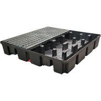 Palette emboîtable sans drain pour contr&ocirc;le des d&eacute;versements, Capacit&eacute; de d&eacute;versement 66 gal. US, 49" x 49" x 10,5" - Black Diamond 5400-BD