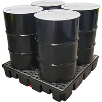 Palette emboîtable sans drain pour contr&ocirc;le des d&eacute;versements, Capacit&eacute; de d&eacute;versement 66 gal. US, 49" x 49" x 10,5" - Black Diamond 5400-BD
