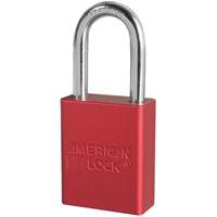 American Lock&reg; Safety Padlocks, Red, Keyed Alike, Aluminum, 1-1/2" Width - Master Lock A1106KAS12RED