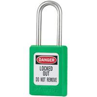 Cadenas de s&eacute;curit&eacute; S31 Zenex, Vert, Cl&eacute;s identiques, Thermoplastique, Largeur de 1-3/8" - Master Lock S33KAS12GRN