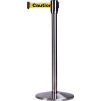 Barri&egrave;res sur pieds pour le contr&ocirc;le des foules, Acier, 35" h, Ruban Jaune, Longueur du ruban 7' - Produits de sécurité Zenith 