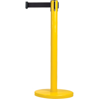 Free-Standing Crowd Control Barrier, Steel, 35" H, Black Tape, 7' Tape Length - Zenith Safety Products 