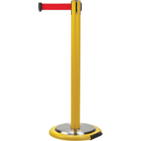 Barri&egrave;re sur pied pour le contr&ocirc;le des foules, Acier, 35" h, Ruban Rouge, Longueur du ruban 7' - Produits de sécurité Zenith 