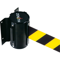 Wall Mount Barrier, Steel, Screw Mount, 7', Black/Yellow Tape - Zenith Safety Products 