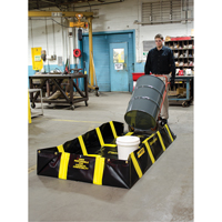Bermes de confinement avec supports int&eacute;rieurs de parois QuickBerm , Capacit&eacute; 235 gal. US, 4' la x 8' lo x 12" h, Support &agrave; encliqueter - Justrite 28536