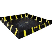 Bermes de confinement avec supports int&eacute;rieurs de parois QuickBerm , Capacit&eacute; 1075 gal. US, 12' la x 12' lo x 12" h, Support &agrave; encliqueter - Justrite 28544