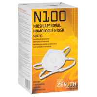 Respirateur contre les particules, N100, Certifi&eacute; NIOSH, Moyen/grand - Produits de sécurité Zenith 