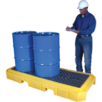 Spill Pallet Plus Without Drain, 66 US gal. Spill Capacity, 83" x 34.5" x 8.75" - Ultratech 9626