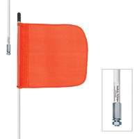 Safety Whip&reg; Heavy-Duty Whips, Threaded Mount, 6' High, Orange - Driver Industrial Safety W06NP-M