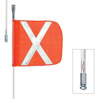 Safety Whip&reg; Heavy-Duty Whips, Threaded Mount, 8' High, Orange - Driver Industrial Safety W08-SXW