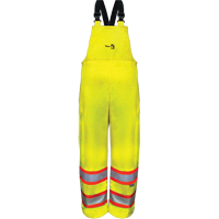 Hi-Vis FR/PU Safety Rain Bib Pants, X-Large, High Visibility Lime-Yellow - Viking 6055FRPG-XL