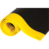 Tapis Comfort-King, Lisse, 4' x 60' x 3/8", Noir/Jaune, &eacute;ponge - Mat Tech CKR0048YB