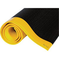 Tapis Tuff-Spun, Rugueux, 3' x 60' x 3/8", Noir/Jaune, &eacute;ponge en PVC - Mat Tech TP83836YB