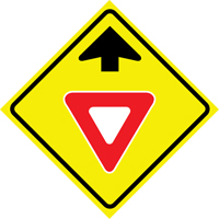 "Yield Ahead" Roll-Up Traffic Sign, 36" x 36", Vinyl, Pictogram - CCI Canada 07-800-3058-L