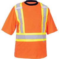 Safety T-Shirt, Polyester, X-Large, High Visibility Orange - Viking 6000O-XL