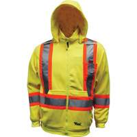 Safety Fleece Hoodie, Polyester, 2X-Large, High Visibility Lime-Yellow - Viking 6420JG-XXL