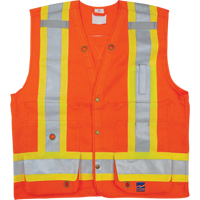 Veste de s&eacute;curit&eacute; pour arpenteur, Orange haute visibilit&eacute;, Moyen, Polyester - Viking 6165O-M