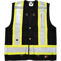 Fire Retardant Surveyor Safety Vest, Black, 2X-Large, Cotton - Viking 6165FR-XXL