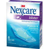 Pansements pour les cloques &agrave; l'&eacute;preuve de l'eau Nexcare, Rectangulaire/carr&eacute;e, 2-1/4", Plastique, St&eacute;rile - 3M BWB-06-CA
