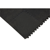 Tapis antifatigue, Lisse, 3' x 3' x 1/2", Noir, Caoutchouc naturel - Produits de sécurité Zenith 