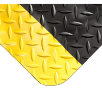 Smart Mats No.497, Diamond, 3' x 16' x 1", Black/Yellow, PVC/Urethane - Wearwell 497.1X3X16BYL