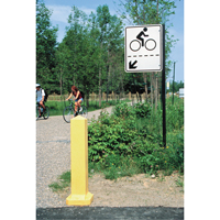 Bornes, Plastique, 33" h x 6" la, Jaune - Plastic Recycling 3BSM