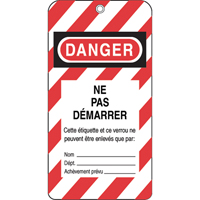 &eacute;tiquettes de verrouillage, Plastique, 3" la x 5-3/4" h, Français - Incom Top Tape & Label 33013